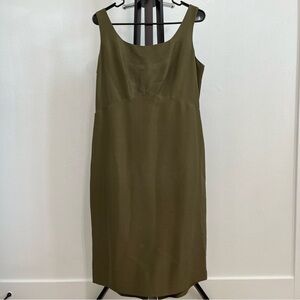 Evan Picone Olive 100% Silk Dress